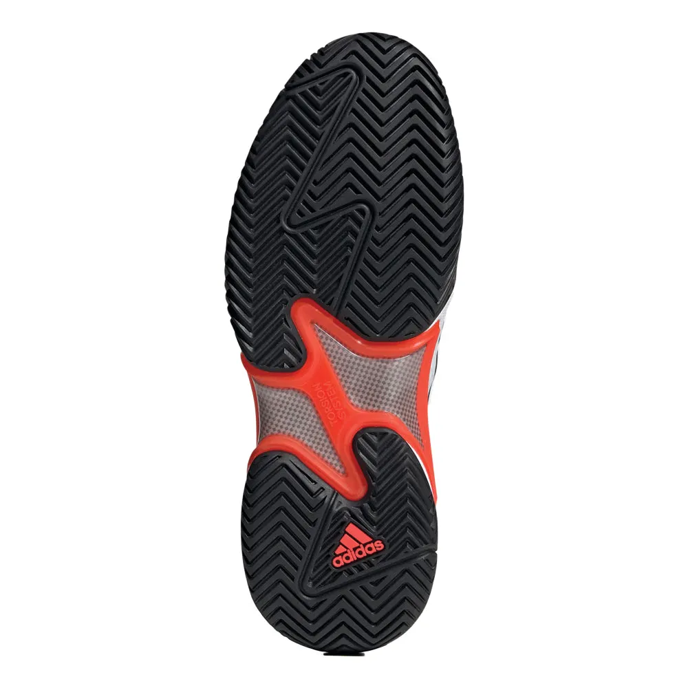 Adidas Barricade Tennis Shoes (Mens) - Cloud White/Core Black/Solar Red