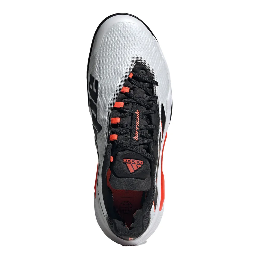 Adidas Barricade Tennis Shoes (Mens) - Cloud White/Core Black/Solar Red