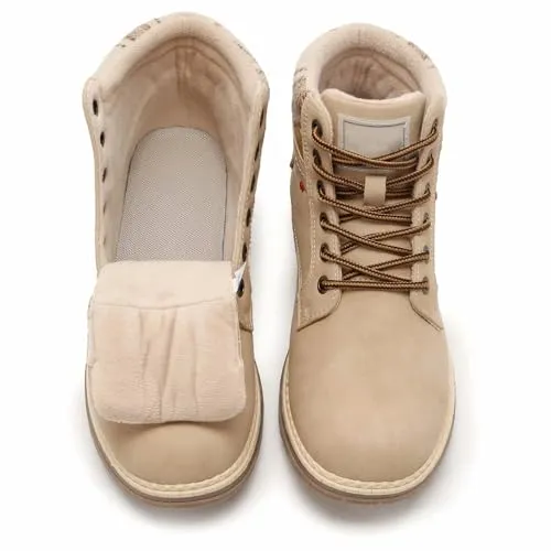 ANJOUFEMME Work Hiking Boots for Women Waterproof - Womens Outdoor Ankle Boots Lightweight Snow Winter Boots for Walking Backpacking FNW110-FNW08-KHAKI-6