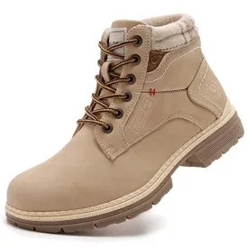 ANJOUFEMME Work Hiking Boots for Women Waterproof - Womens Outdoor Ankle Boots Lightweight Snow Winter Boots for Walking Backpacking FNW110-FNW08-KHAKI-6