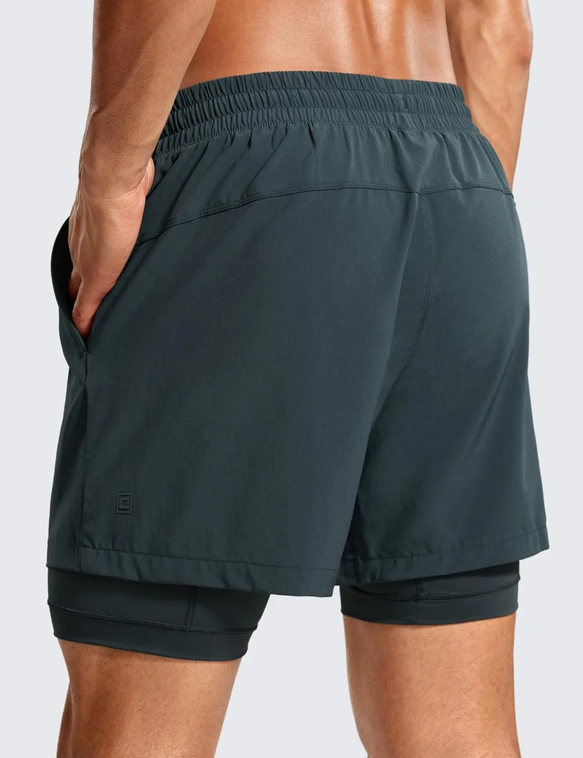 CRZ YOGA 2 in 1 Mens Athletic Shorts 5'' with Liner Quick Dry Lightweight for Running Sports Gym with Pockets