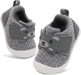 FEETCITY Baby Walking Shoes Wide Baby Shoes Boys Girls Infant Sneakers Crib Shoes Breathable Toddler Barefoot Shoes Slip On Shoes