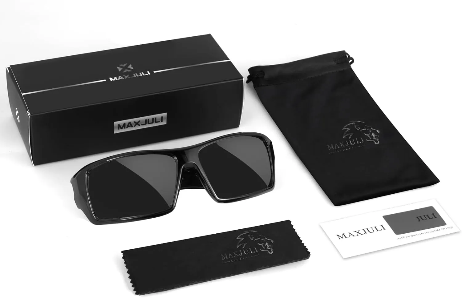 MAXJULI Polarized Wrap Around Sports Sunglasses for Big Heads Men Women UV400 Protection Sun Glasses 8232