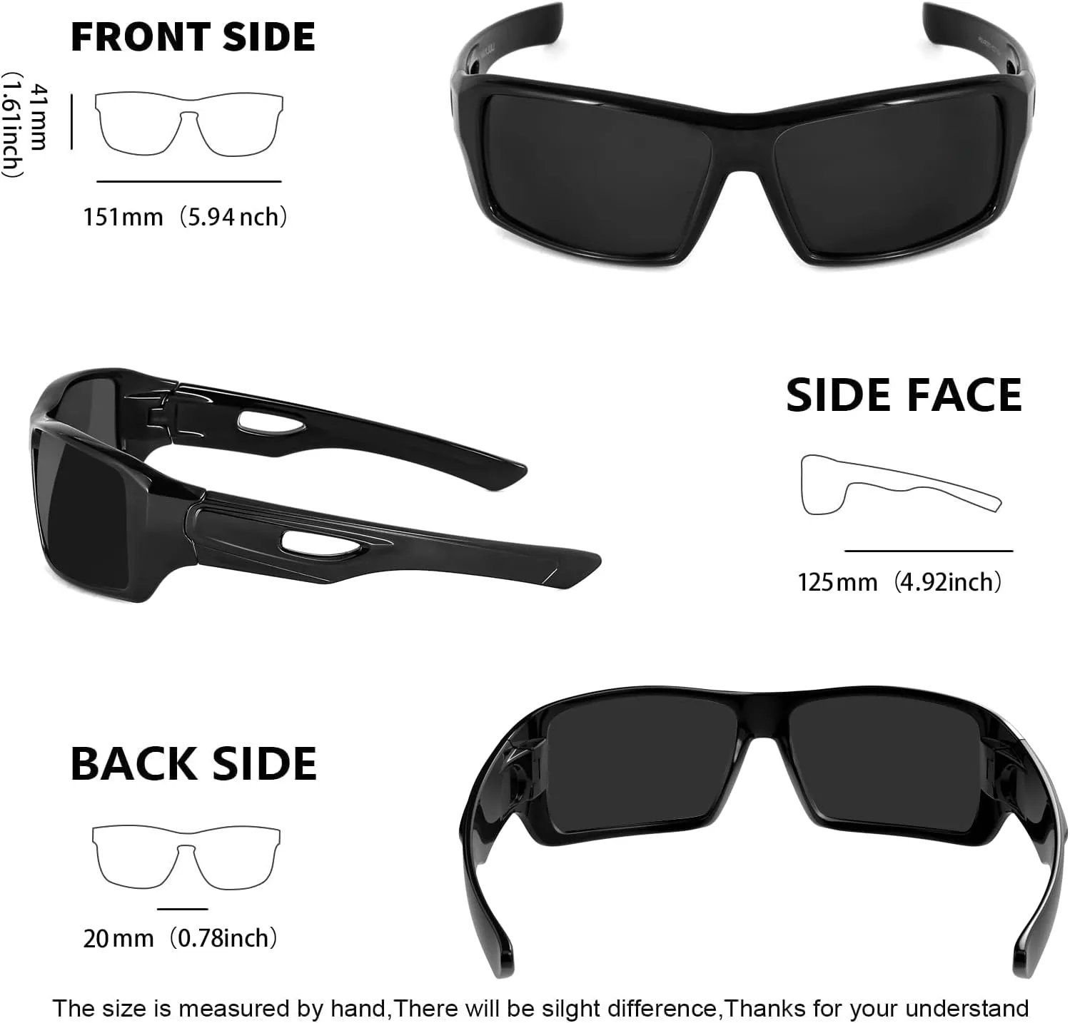 MAXJULI Polarized Wrap Around Sports Sunglasses for Big Heads Men Women UV400 Protection Sun Glasses 8232