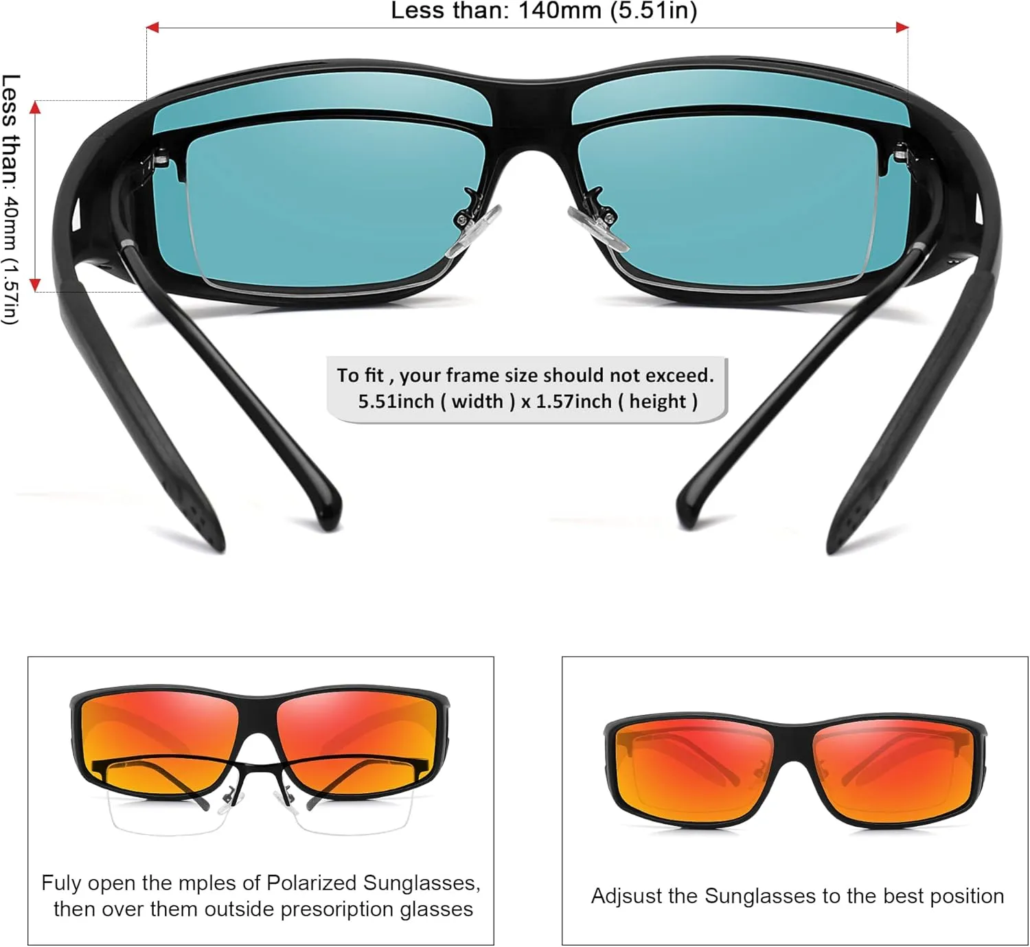 MEETSUN Fit Over Glasses Sunglasses for Men Women,Wrap Around Sunglasses Polarized UV400 Protection