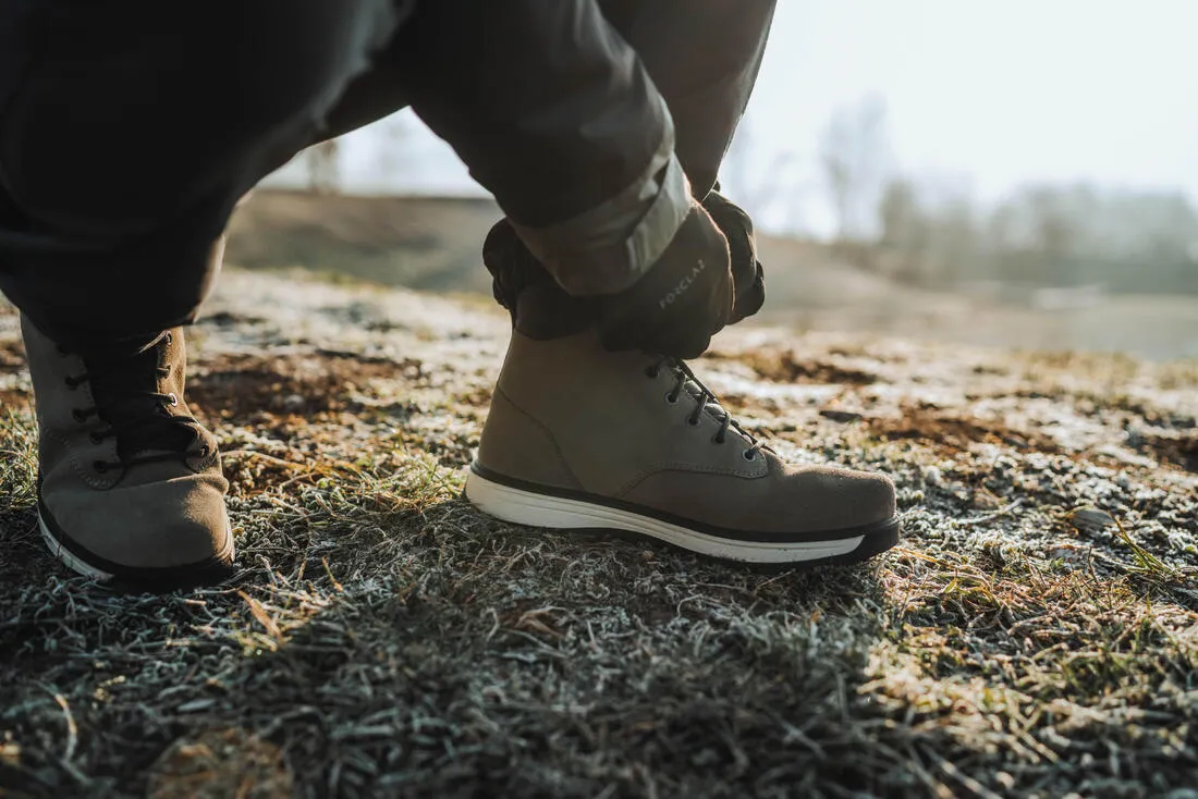 Men’s Warm and Waterproof Leather Hiking Boots - SH500 high