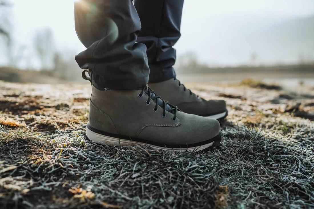 Men’s Warm and Waterproof Leather Hiking Boots - SH500 high