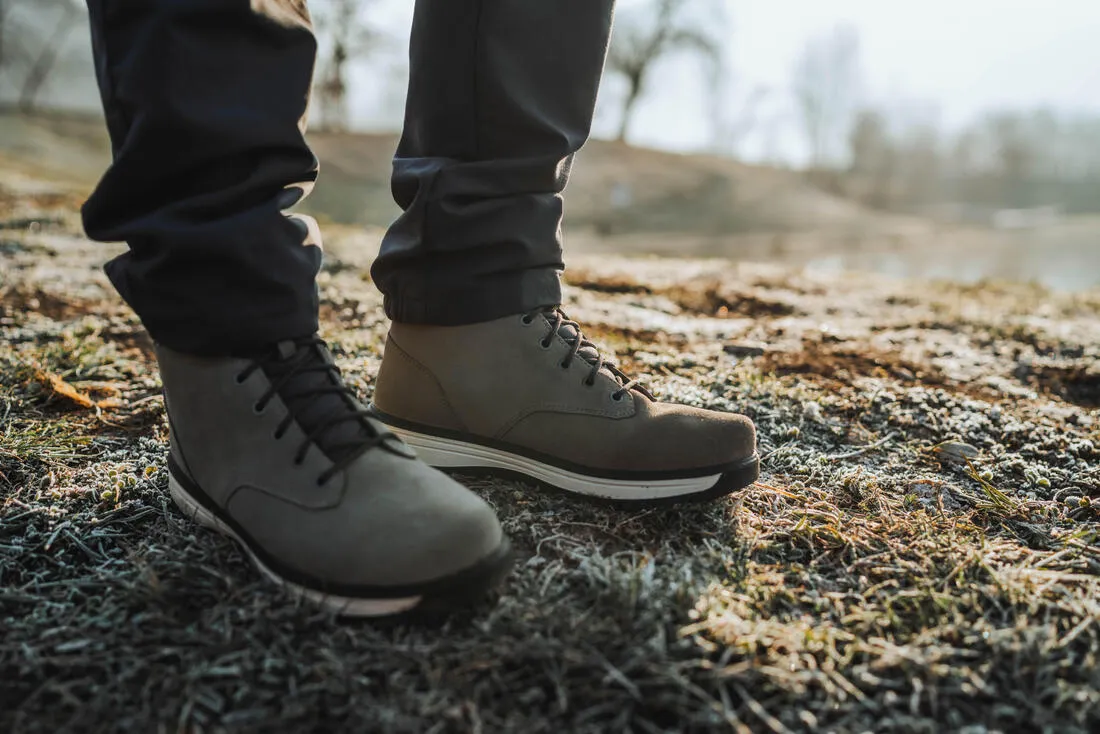 Men’s Warm and Waterproof Leather Hiking Boots - SH500 high
