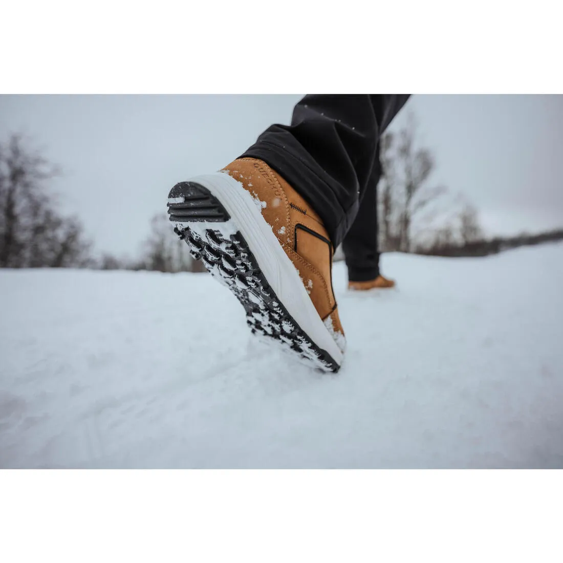 Men’s warm and waterproof leather hiking boots - SH500 MID