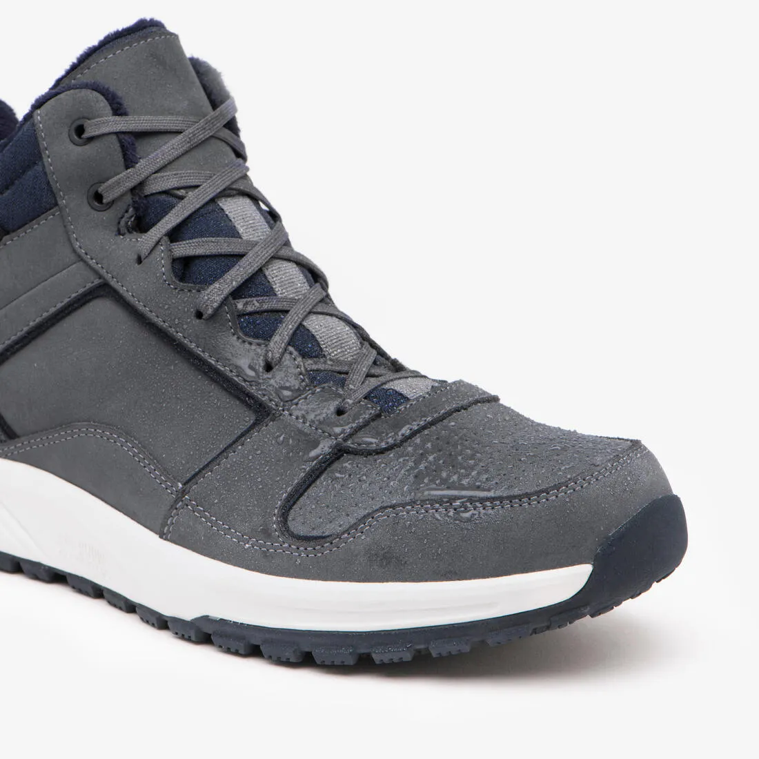 Men’s warm and waterproof leather hiking boots - SH500 MID